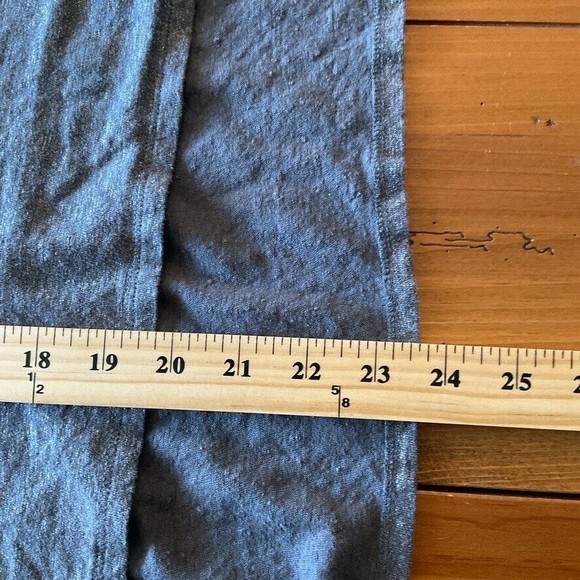 Eileen Fisher Sz XL Silver Gray Metallic Linen Top Blouse Short Sleeve High Low - Picture 7 of 9